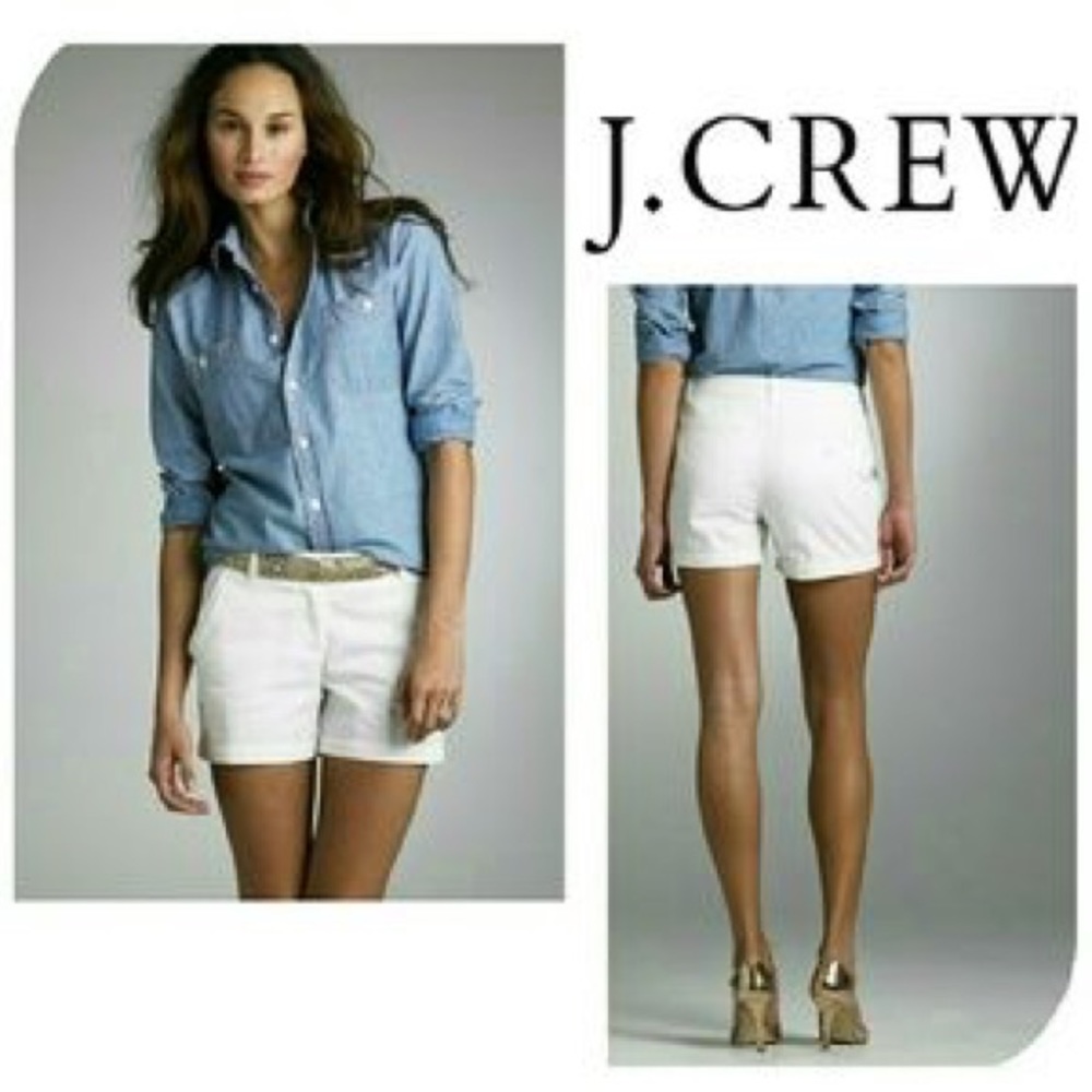 J Crew 5” White Cotton Short